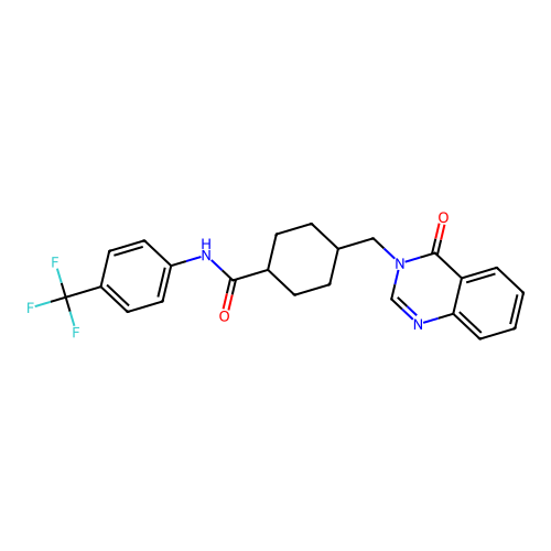 4-[(4-oxoquinazolin-3-yl)methyl]-N-[4-(trifluoromethyl)phenyl]cyclohexane-1-carboxamide structure