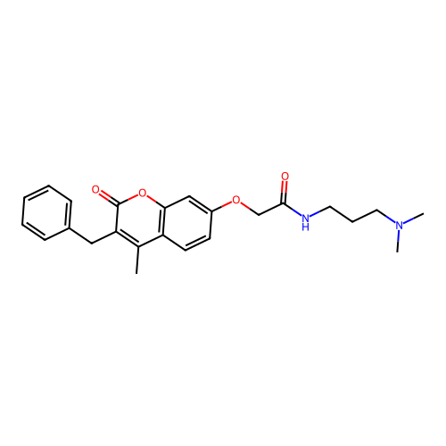 2-((3-benzyl-4-methyl-2-oxo-2H-chromen-7-yl)oxy)-N-(3-(dimethylamino)propyl)acetamide structure