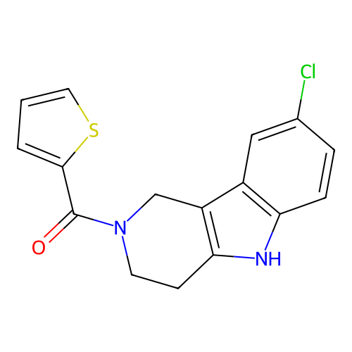 8-chloro-2-(2-thienylcarbonyl)-2,3,4,5-tetrahydro-1H-pyrido[4,3-b]indole structure
