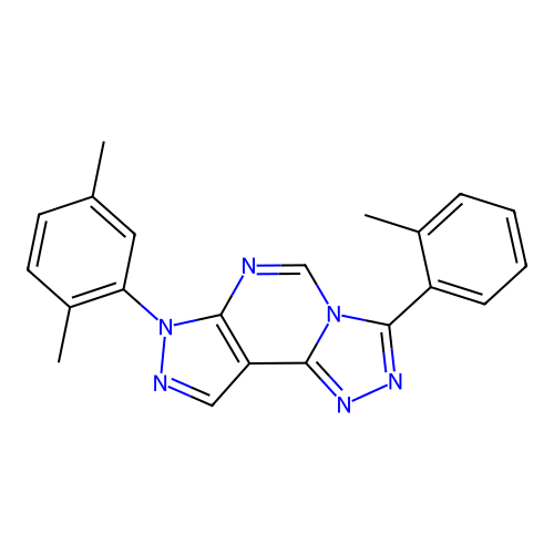 7-(2,5-dimethylphenyl)-3-(o-tolyl)-7H-pyrazolo[4,3-e][1,2,4]triazolo[4,3-c]pyrimidine structure