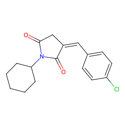 (3Z)-3-(4-chlorobenzylidene)-1-cyclohexylpyrrolidine-2,5-dione structure
