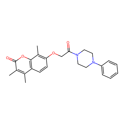 3,4,8-trimethyl-7-(2-oxo-2-(4-phenylpiperazin-1-yl)ethoxy)-2H-chromen-2-one structure