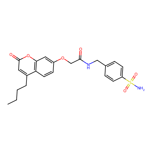 2-[(4-butyl-2-oxo-2H-chromen-7-yl)oxy]-N-(4-sulfamoylbenzyl)acetamide structure