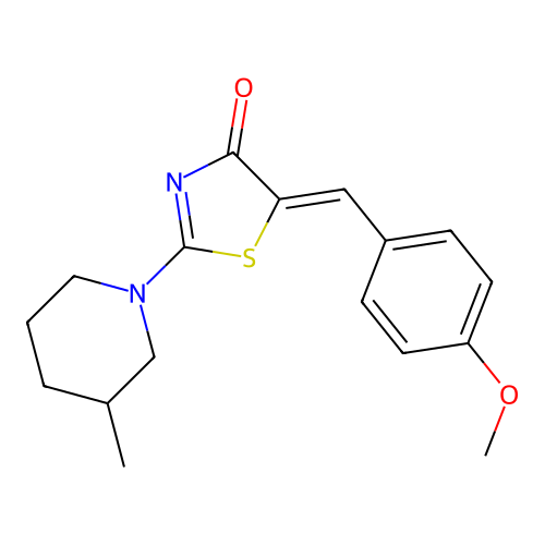 (Z)-5-(4-methoxybenzylidene)-2-(3-methylpiperidin-1-yl)thiazol-4(5H)-one structure