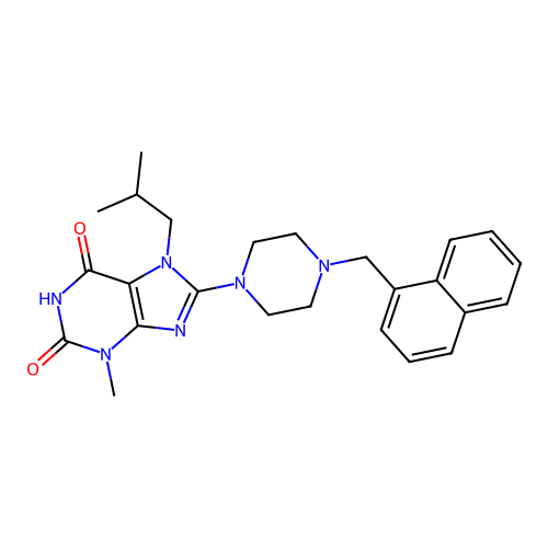 7-isobutyl-3-methyl-8-(4-(naphthalen-1-ylmethyl)piperazin-1-yl)-1H-purine-2,6(3H,7H)-dione structure