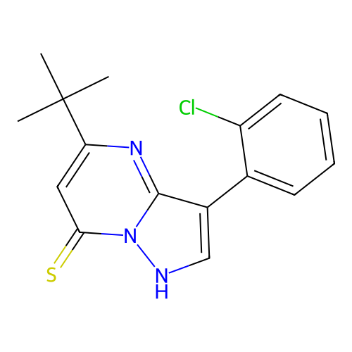 5-Tert-butyl-3-(2-chlorophenyl)pyrazolo[1,5-a]pyrimidine-7-thiol structure