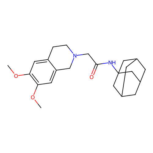 N-(1-adamantyl)-2-(6,7-dimethoxy-3,4-dihydro-1H-isoquinolin-2-yl)acetamide structure