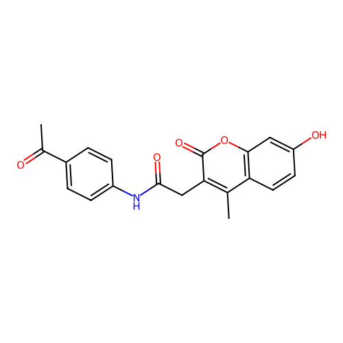 N-(4-acetylphenyl)-2-(7-hydroxy-4-methyl-2-oxo-2H-chromen-3-yl)acetamide structure