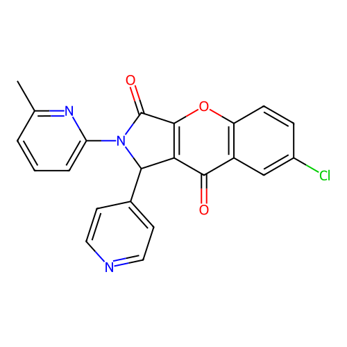 7-chloro-2-(6-methylpyridin-2-yl)-1-(pyridin-4-yl)-1,2-dihydrochromeno[2,3-c]pyrrole-3,9-dione structure