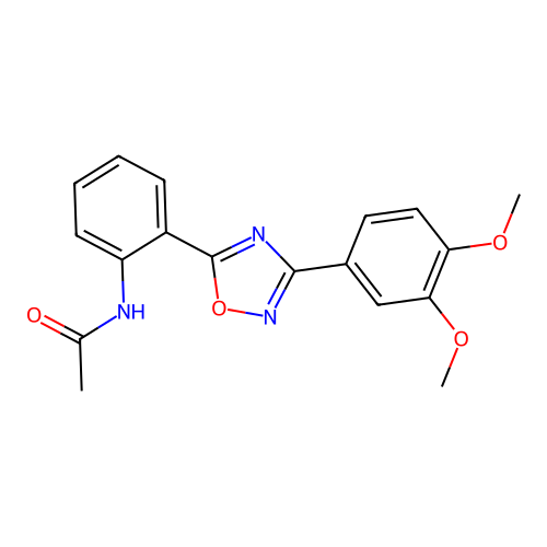 N-{2-[3-(3,4-dimethoxyphenyl)-1,2,4-oxadiazol-5-yl]phenyl}acetamide structure
