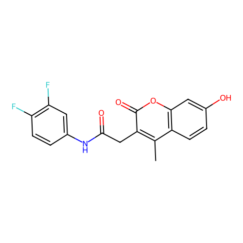N-(3,4-difluorophenyl)-2-(7-hydroxy-4-methyl-2-oxo-2H-chromen-3-yl)acetamide structure