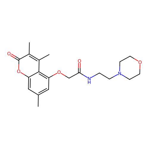N-(2-morpholin-4-ylethyl)-2-(3,4,7-trimethyl-2-oxo-chromen-5-yl)oxy-acetamide structure