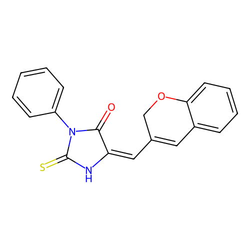 (5E)-5-(2H-chromen-3-ylmethylidene)-3-phenyl-2-thioxoimidazolidin-4-one structure