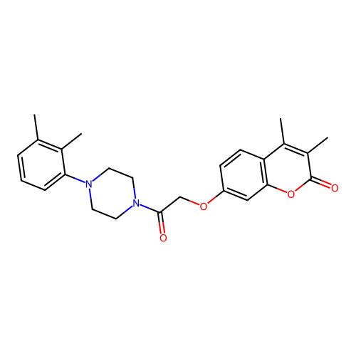 7-(2-(4-(2,3-dimethylphenyl)piperazin-1-yl)-2-oxoethoxy)-3,4-dimethyl-2H-chromen-2-one structure