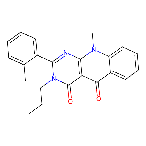 10-methyl-3-propyl-2-(o-tolyl)pyrimido[4,5-b]quinoline-4,5(3H,10H)-dione structure