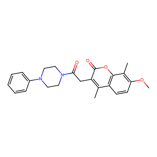 7-methoxy-4,8-dimethyl-3-(2-oxo-2-(4-phenylpiperazin-1-yl)ethyl)-2H-chromen-2-one structure