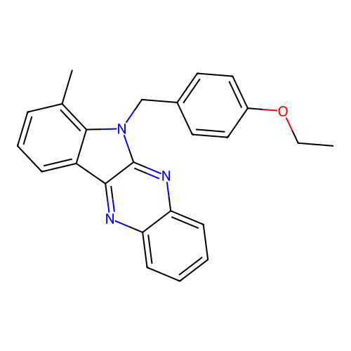 6-(4-ethoxybenzyl)-7-methyl-6H-indolo[2,3-b]quinoxaline structure
