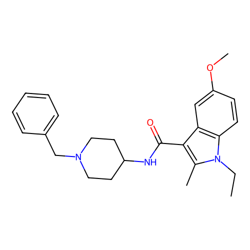 N-(1-benzylpiperidin-4-yl)-1-ethyl-5-methoxy-2-methyl-1H-indole-3-carboxamide structure