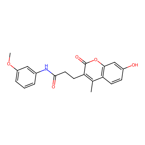 3-(7-hydroxy-4-methyl-2-oxo-2H-chromen-3-yl)-N-(3-methoxyphenyl)propanamide structure