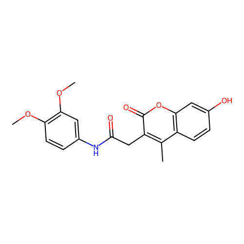 N-(3,4-dimethoxyphenyl)-2-(7-hydroxy-4-methyl-2-oxo-2H-chromen-3-yl)acetamide structure