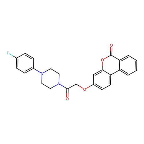3-(2-(4-(4-fluorophenyl)piperazin-1-yl)-2-oxoethoxy)-6H-benzo[c]chromen-6-one structure
