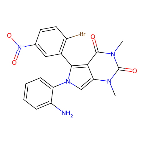 6-(2-aminophenyl)-5-(2-bromo-5-nitrophenyl)-1,3-dimethyl-1H-pyrrolo[3,4-d]pyrimidine-2,4(3H,6H)-dione structure
