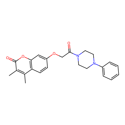 3,4-dimethyl-7-(2-oxo-2-(4-phenylpiperazin-1-yl)ethoxy)-2H-chromen-2-one structure