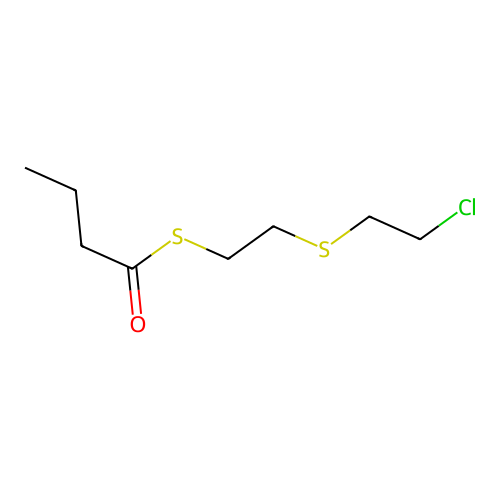 S-[2-(2-chloroethylsulfanyl)ethyl] butanethioate structure