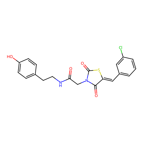 5-[(3-Chlorophenyl)methylene]-N-[2-(4-hydroxyphenyl)ethyl]-2,4-dioxo-3-thiazolidineacetamide structure