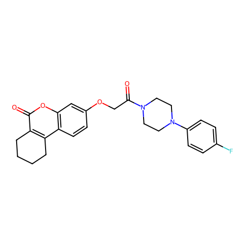 3-(2-(4-(4-fluorophenyl)piperazin-1-yl)-2-oxoethoxy)-7,8,9,10-tetrahydro-6H-benzo[c]chromen-6-one structure