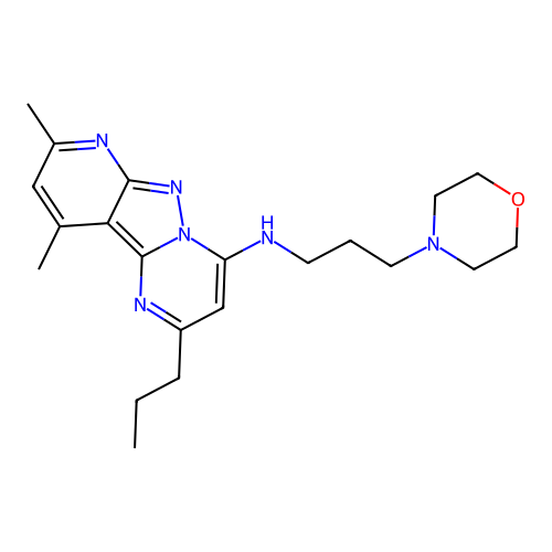 8,10-dimethyl-N-(3-morpholinopropyl)-2-propylpyrido[2',3':3,4]pyrazolo[1,5-a]pyrimidin-4-amine structure