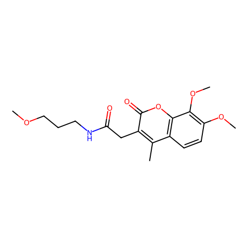2-(7,8-dimethoxy-4-methyl-2-oxo-2H-chromen-3-yl)-N-(3-methoxypropyl)acetamide structure