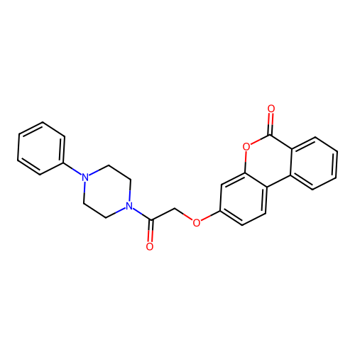 3-(2-oxo-2-(4-phenylpiperazin-1-yl)ethoxy)-6H-benzo[c]chromen-6-one structure