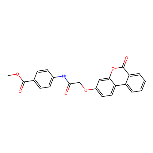 Methyl 4-[[2-(6-oxobenzo[c]chromen-3-yl)oxyacetyl]amino]benzoate structure