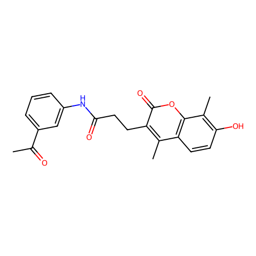 N-(3-acetylphenyl)-3-(7-hydroxy-4,8-dimethyl-2-oxo-2H-chromen-3-yl)propanamide structure
