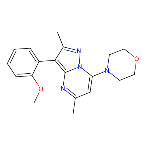 3-(2-Methoxyphenyl)-2,5-dimethyl-7-morpholin-4-ylpyrazolo[1,5-a]pyrimidine structure
