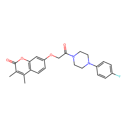 7-[2-[4-(4-Fluorophenyl)piperazin-1-yl]-2-oxoethoxy]-3,4-dimethylchromen-2-one structure