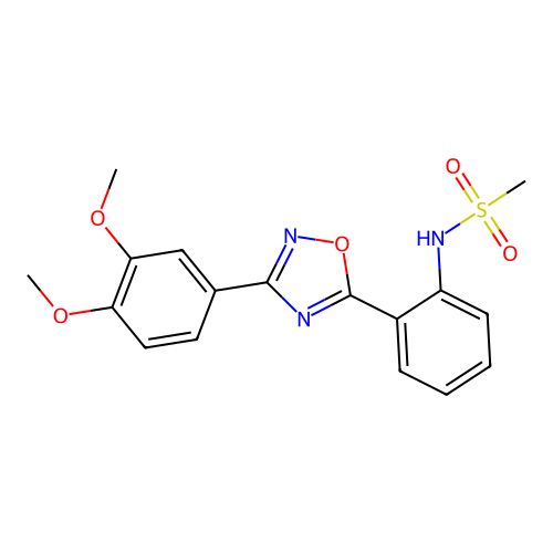 N-[2-[3-(3,4-dimethoxyphenyl)-1,2,4-oxadiazol-5-yl]phenyl]methanesulfonamide structure
