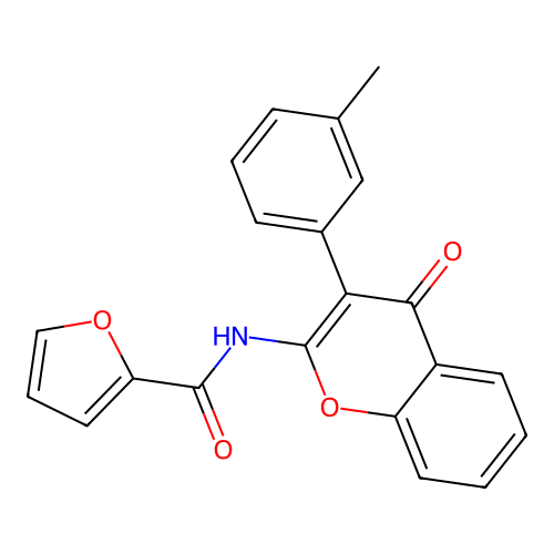 N-[3-(3-methylphenyl)-4-oxo-4H-chromen-2-yl]furan-2-carboxamide structure