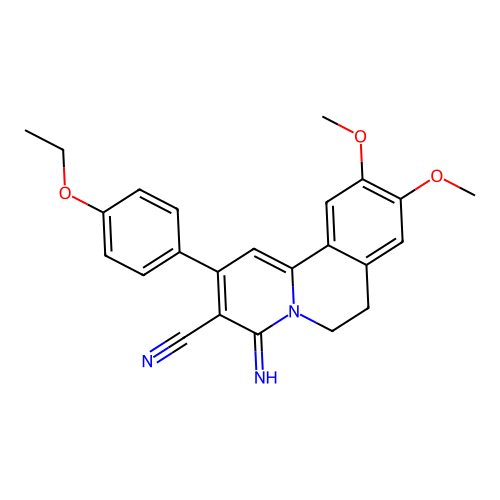 2-(4-ethoxyphenyl)-4-imino-9,10-dimethoxy-6,7-dihydro-4H-pyrido[2,1-a]isoquinoline-3-carbonitrile structure