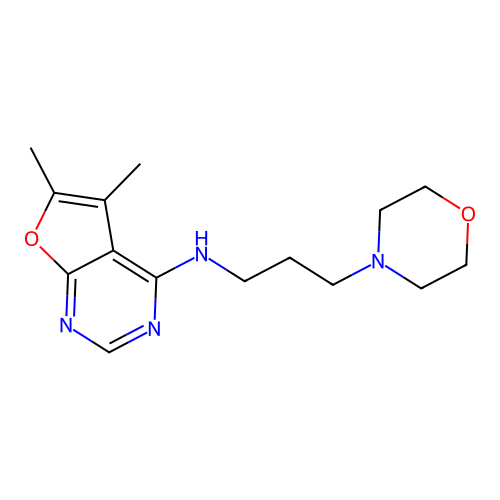 5,6-dimethyl-N-[3-(morpholin-4-yl)propyl]furo[2,3-d]pyrimidin-4-amine structure