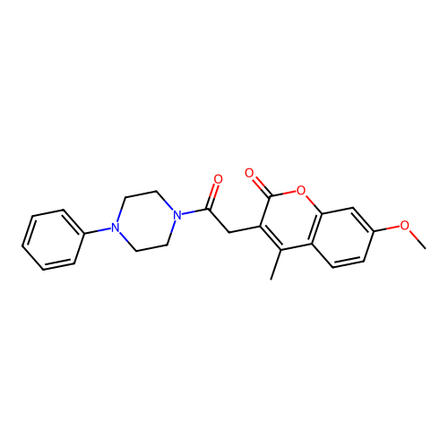 7-methoxy-4-methyl-3-(2-oxo-2-(4-phenylpiperazin-1-yl)ethyl)-2H-chromen-2-one structure