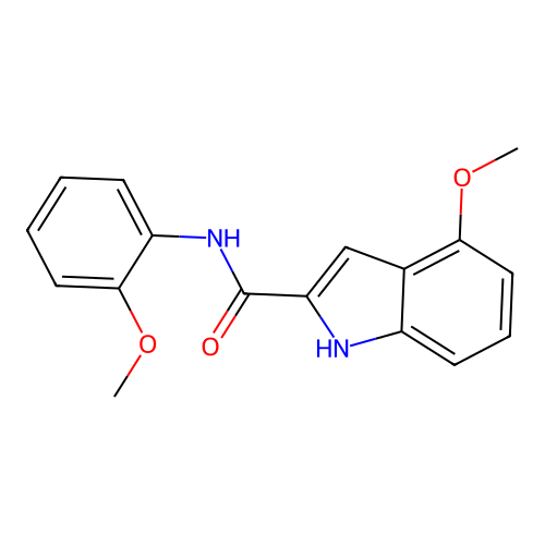 4-methoxy-N-(2-methoxyphenyl)-1H-indole-2-carboxamide structure