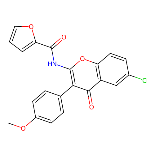N-(6-chloro-3-(4-methoxyphenyl)-4-oxo-4H-chromen-2-yl)furan-2-carboxamide structure