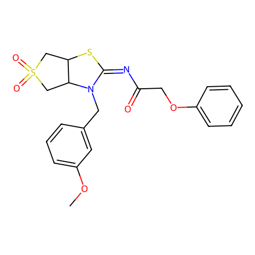 (Z)-N-(3-(3-methoxybenzyl)-5,5-dioxidotetrahydrothieno[3,4-d]thiazol-2(3H)-ylidene)-2-phenoxyacetamide structure