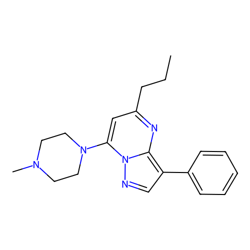 7-(4-Methylpiperazin-1-yl)-3-phenyl-5-propylpyrazolo[1,5-a]pyrimidine structure