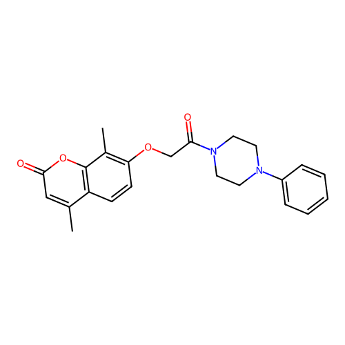 4,8-dimethyl-7-(2-oxo-2-(4-phenylpiperazin-1-yl)ethoxy)-2H-chromen-2-one structure
