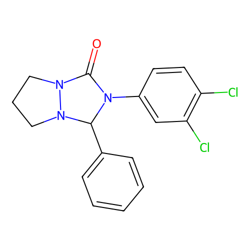 2-(3,4-dichlorophenyl)-1-phenyl-1,5,6,7-tetrahydropyrazolo[1,2-a][1,2,4]triazol-3-one structure