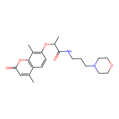 2-(4,8-dimethyl-2-oxochromen-7-yl)oxy-N-(3-morpholin-4-ylpropyl)propanamide structure