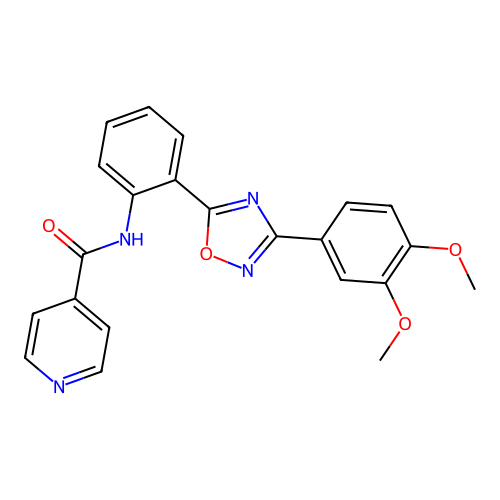 N-{2-[3-(3,4-dimethoxyphenyl)-1,2,4-oxadiazol-5-yl]phenyl}pyridine-4-carboxamide structure